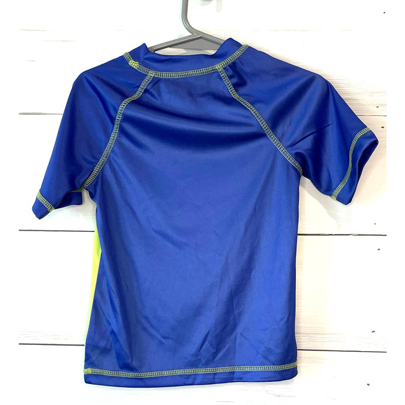 Liberty Valor Blue and Green Shark Rashguard and Swim Trunks, 3T Boys - Picture 2 of 5